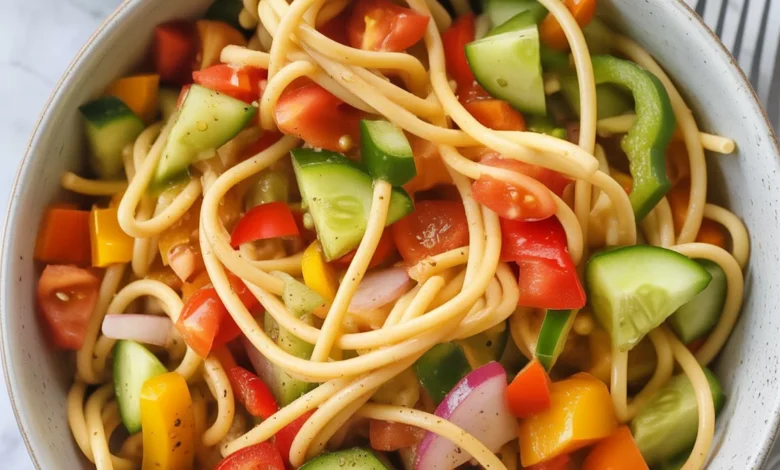 spaghetti salad, easy recipes